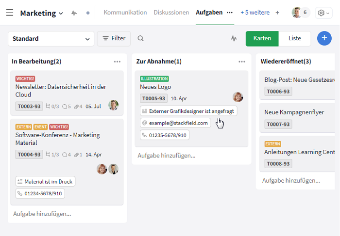 Beispiel für Benutzerdefinierte Felder